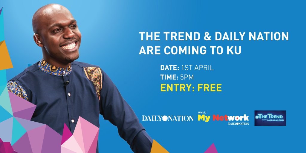 NationAfrica's tweet photo. Student in the Kenyatta University area? Tonight we will be on campus with @LarryMadowo filming The Trend live! https://t.co/kCXnLSJs9w