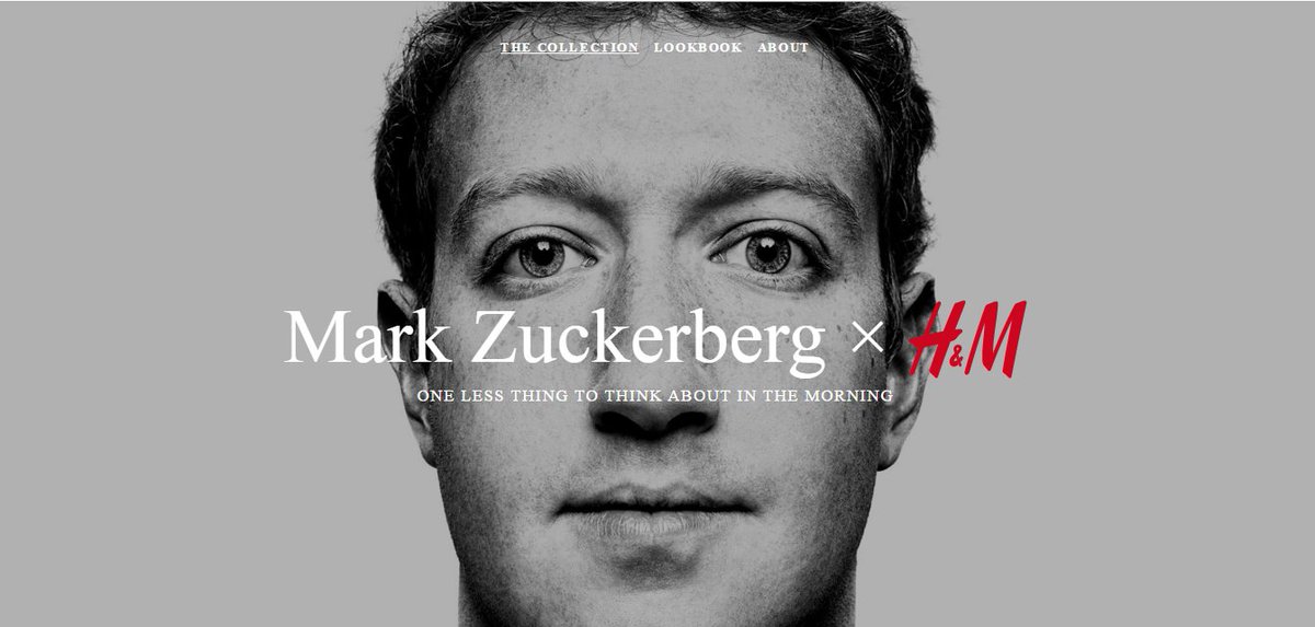 nellokarf1's tweet photo. The best #AprilFools--> Mark Zuckerberg for H&amp;M https://t.co/mAmHUiwmh4
#MARKFORHM #pescedaprile https://t.co/umhKyOZ0Zy