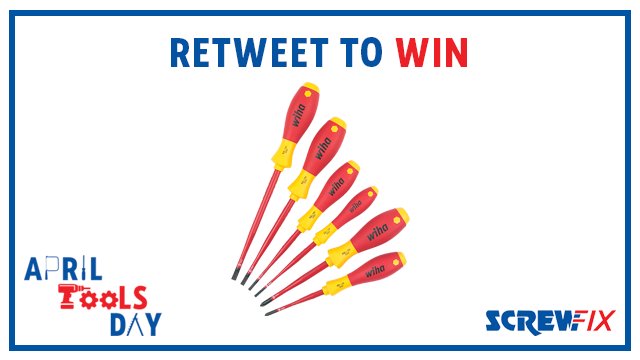 Screwfix's tweet photo. RT to WIN a Wiha Soft Finish VDE Slimfix Screwdriver Set 6pc #AprilToolsDay T&amp;Cs apply. https://t.co/U9UJcs8vR6