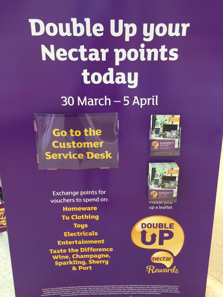 <a href="/sainsburys/">Sainsbury's</a> Bolton, Darwen &amp; Westhoughton Double up nectar hurry on down <a href="/ChrisBaugh10/">Chris Baugh</a> <a href="/chrismort4/">Chris Mort</a> <a href="/davey2705/">David Grayson</a>