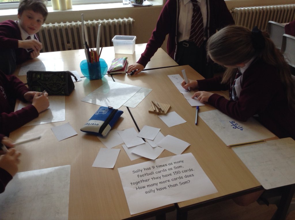 Rudstony4's tweet image. Team problem solving for a Singapore Maths problem. Learning how different cultures learn #smartmaths