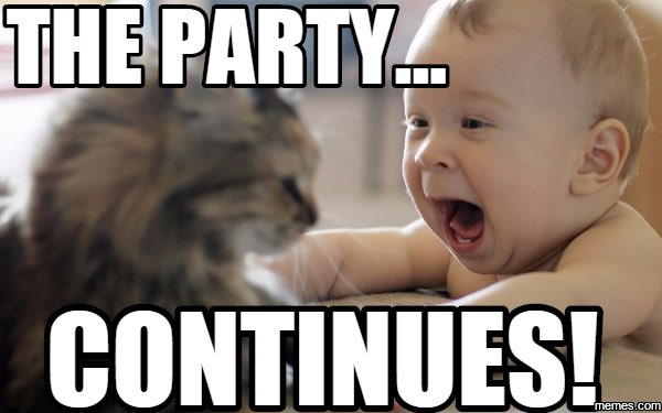 Image result for party continues meme
