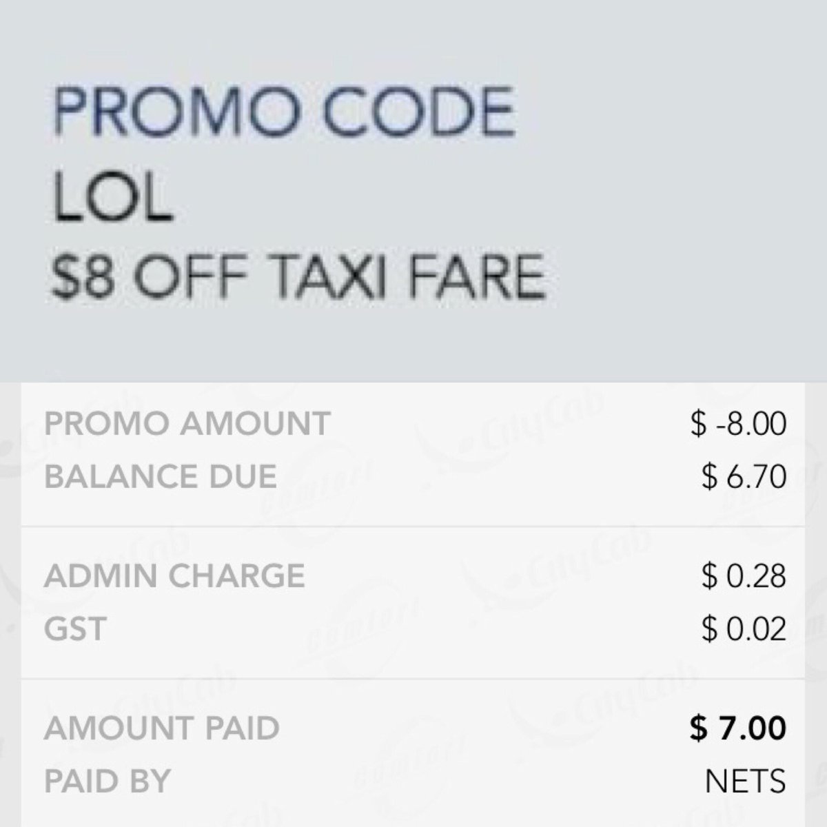 cdgtaxi_sg's tweet photo. GET $8 off your taxi fare with promo code LOL.

Psst, promo ends 6pm today! 😃

#nojoke #fruitfool #lol #cdgtaxis https://t.co/uup8DlFVbQ