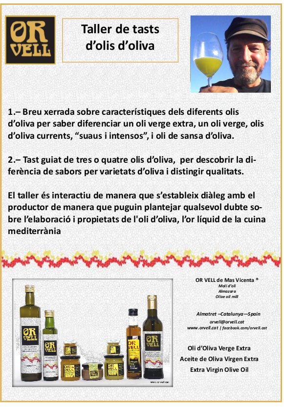 MercatDePages's tweet photo. Demà, taller gratuït de tasts d'olis a les 13.15h al #Mercatdepagès de #FortPienc (Pl.André Malraux) amb #OrVell https://t.co/IYXl6zJiSK