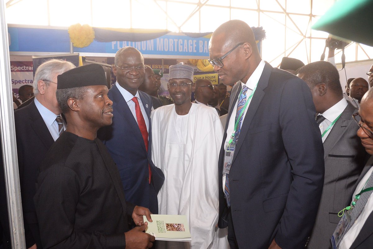 FMBNigeria's tweet photo. FMBN Acting MD Mr Richard Esin at Habitat III with VP and Hon. Ministers (Power and FCT) https://t.co/gAzdtQqCgE https://t.co/WHpUX52HXr