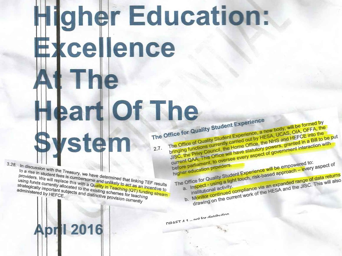 Wonkhe's tweet photo. Key pages from the HE White Paper leaked - and the disection has begun https://t.co/y1OFr4RzKb #HEWhitePaper https://t.co/lcjaIbwLvH