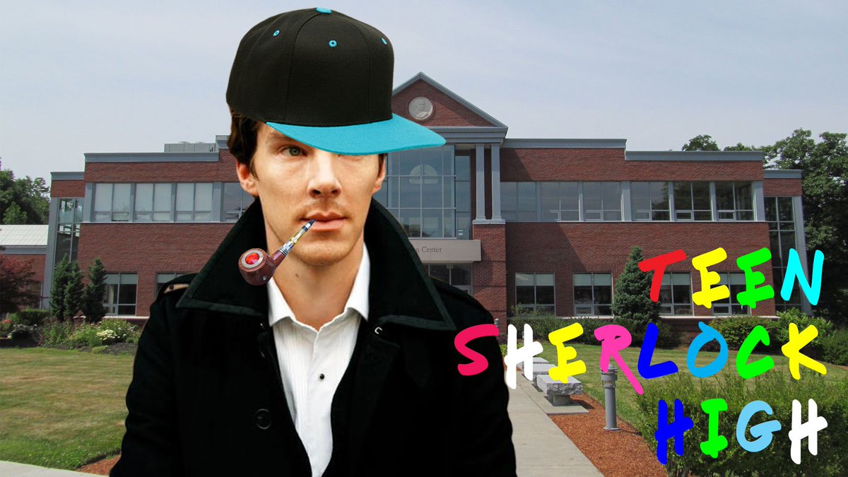 bbcthree's tweet photo. NEW SHOW: "It's not elementary, it's high school..." #TeenSherlockHigh, coming soon #ObviousAprilFools https://t.co/WRU1NklUX1