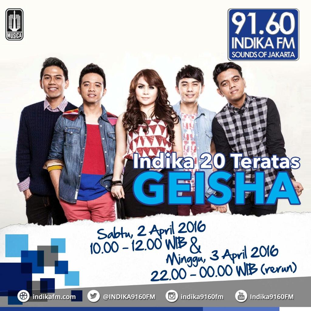 geishaindonesia's tweet photo. MyGeisha, biar weekend kamu gak garing, nih tongkrongin @INDIKA9160FM ada GEISHA! Catat hari dan jam-nya ya.

💃💃💃 https://t.co/uryCEl92Fp