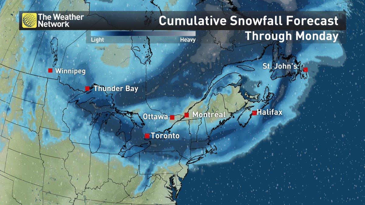 weathernetwork's tweet photo. Snow, arctic air arrive this weekend and shot of snow could also impact your Monday commute: https://t.co/M7q6tdfgb3 https://t.co/46w1BOgOsh