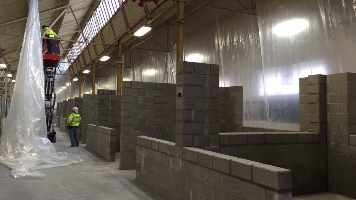 mnstatefair's tweet photo. No horsin' around here on Apr 1! Check out this update on renovation of the Horse Barn stalls. #FairgroundsInSpring https://t.co/zv3lUiqqfr