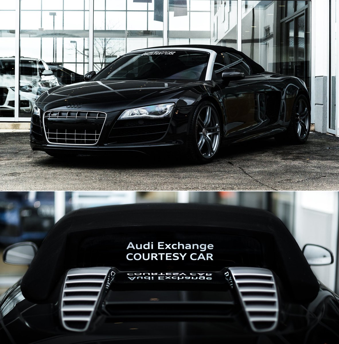 At your service in our Audi R8 V10 loaner car.