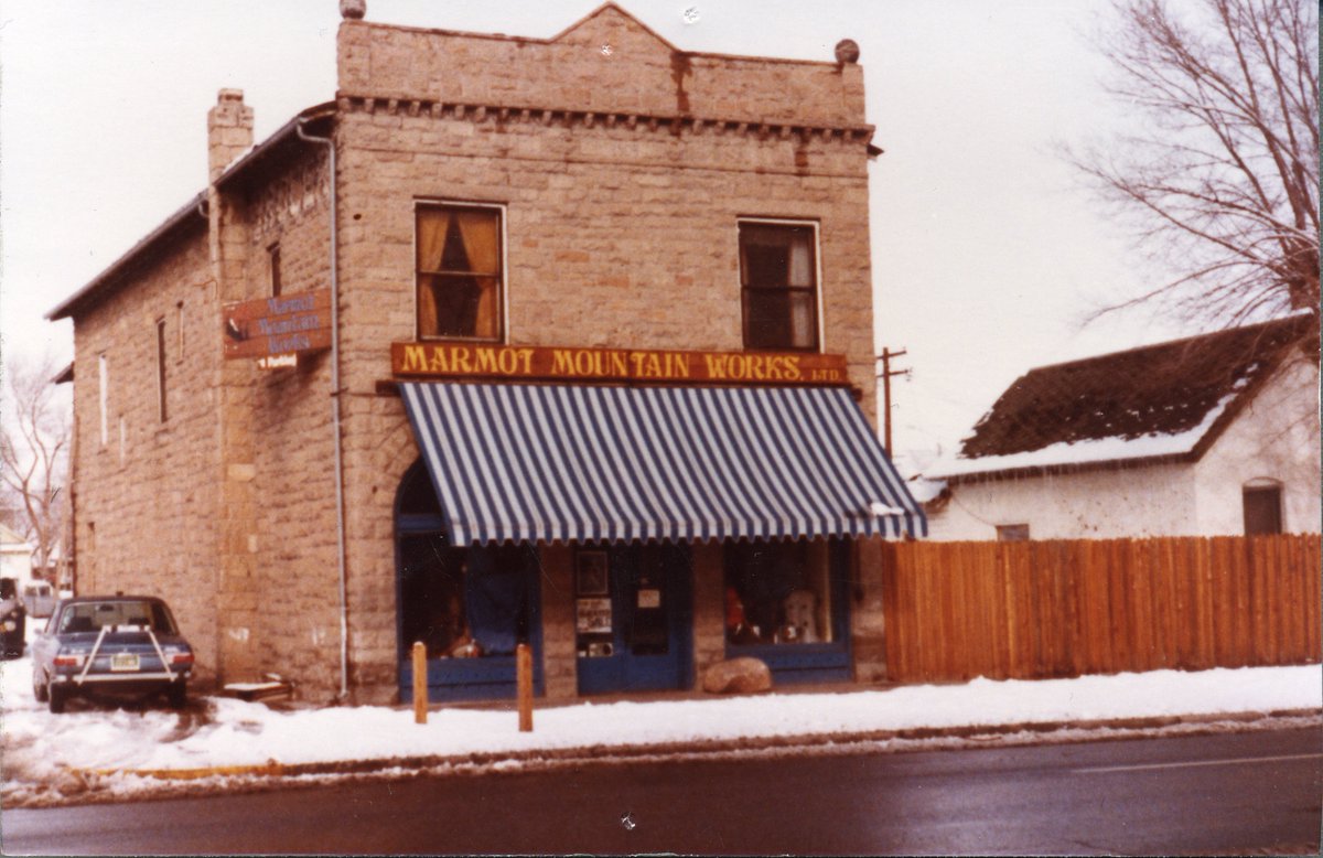 Marmot's tweet photo. Today is our anniversary! On this day in 1974 Marmot was founded. Here's a shot of our first HQ in Grand Junction. https://t.co/nrEMVl2CM4