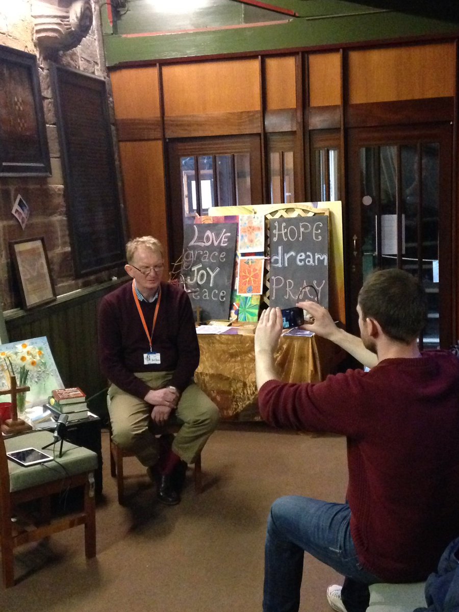 WellbeingHighSt's tweet photo. @FaithSector @impactcic more filming of testament from Chris, John and Lisa at St Peters Chester #communityhealth https://t.co/fUvNFkWT5G