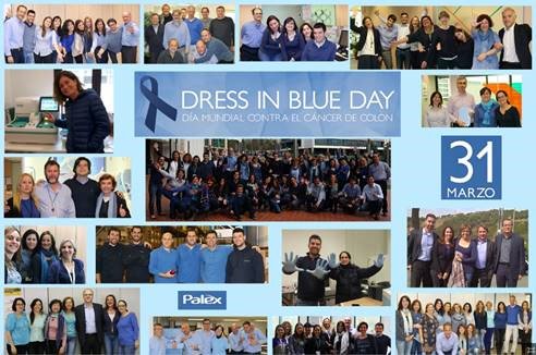 Día mundial #PrevencionCancerColon. Gracias gente de #Palexmedical por vuestro  #DressInBlueDay