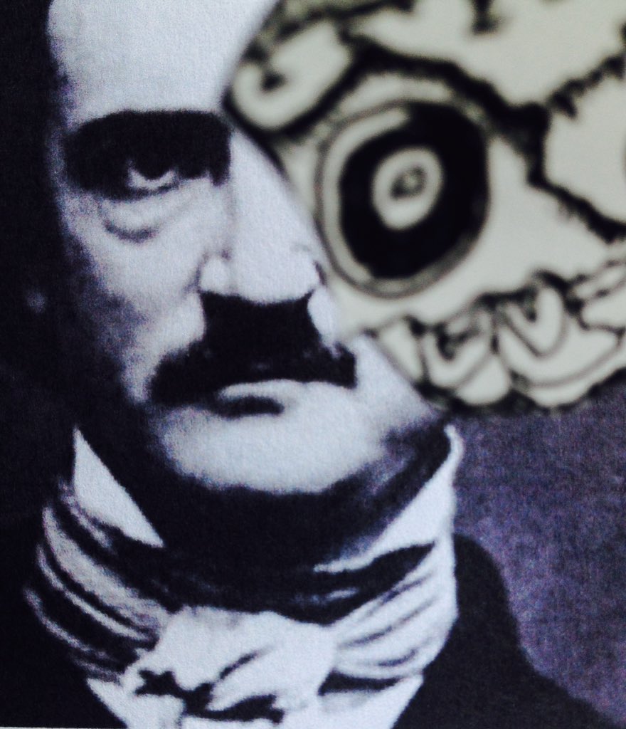ZombieBZed's tweet photo. That time I photo bombed @Edgar_Allan_Poe and he wasn't cool with it. #FlashbackFriday #zedonflair #photobomb https://t.co/PA4Onf8tFB