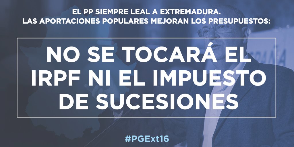 ppextremadura's tweet photo. El @GPPopularExt consigue frenar la subida de impuestos de la Junta en los #PGExt16 #Extremadura https://t.co/xZjev81GlN