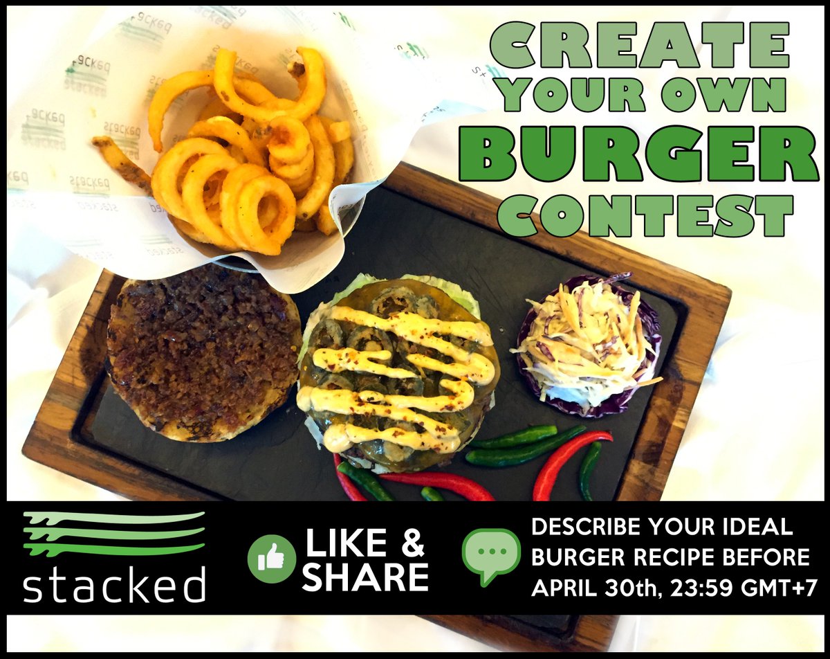 stackedsamui's tweet photo. Create your own burger and get a chance to win a lot of prizes @stackedsamui! Follow us here https://t.co/Z1LlfVt1M1 https://t.co/iiYTe3fTy5