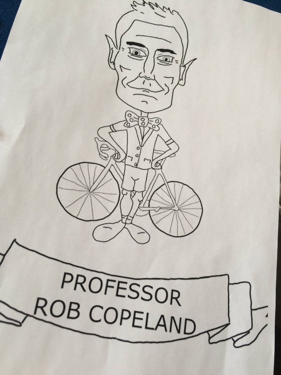 LindseyReece28's tweet photo. Celebrating the Prof @DrRobCopeland with some legendary artwork from @LJHump #profbobble https://t.co/eCuEMd0yZi