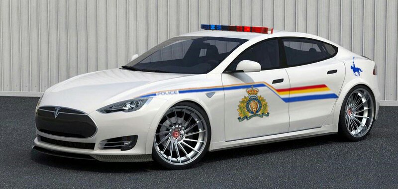 rcmpmb's tweet photo. #rcmpmb revved up to be chosen for pilot program with enviro-friendly &amp; economical police car on order #TeslaModel https://t.co/et6cnOclRV