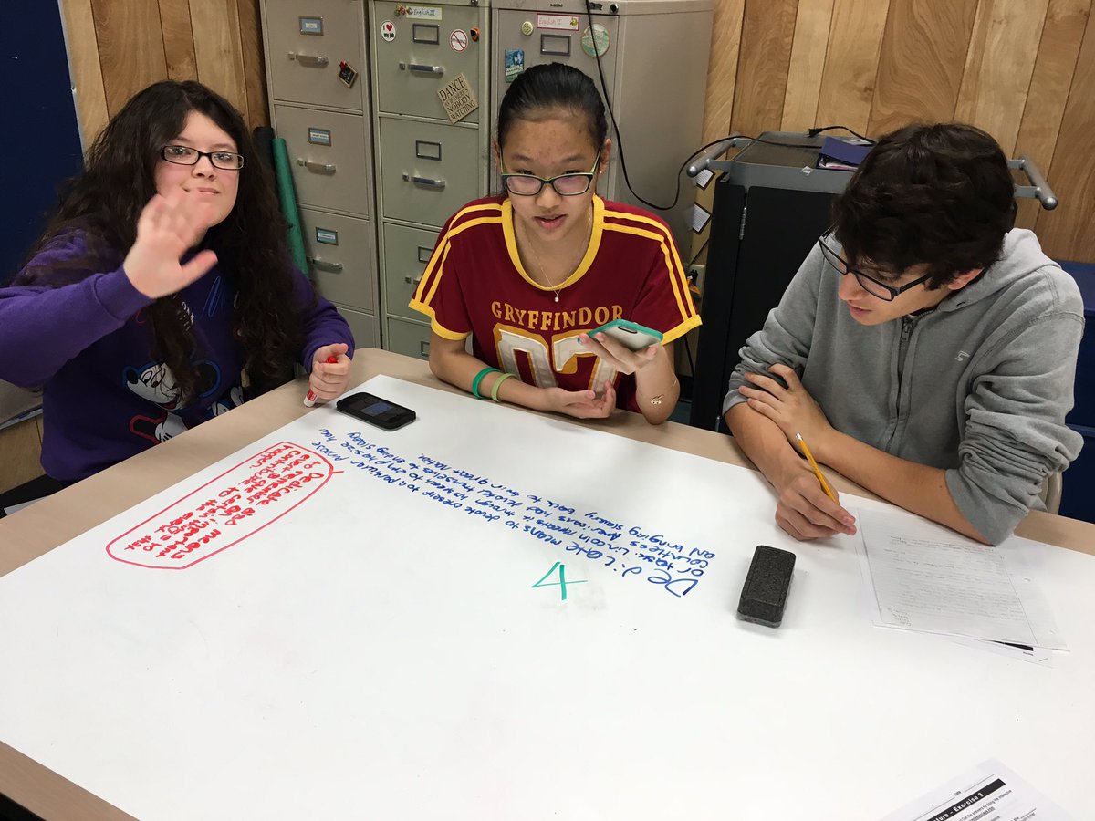 HRulison's tweet photo. @LOLHSIB Examining the Gettysburg Address using our whiteboard tables in a gallery walk! https://t.co/FEBDamImda