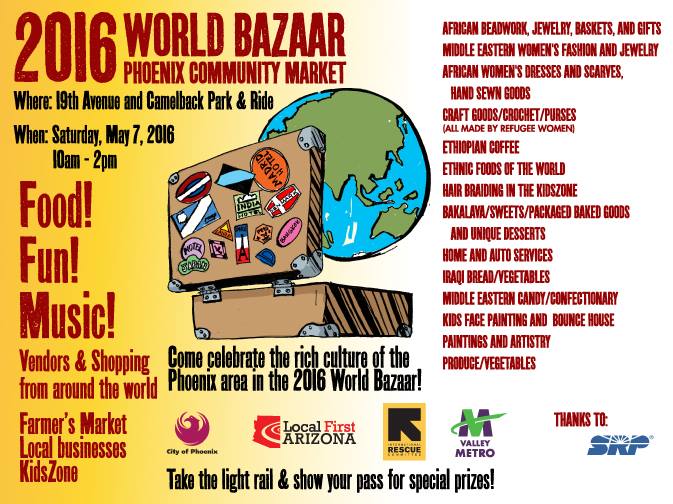 The first annual World Bazaar in Phoenix will feature small entrepreneurs from all over the world.