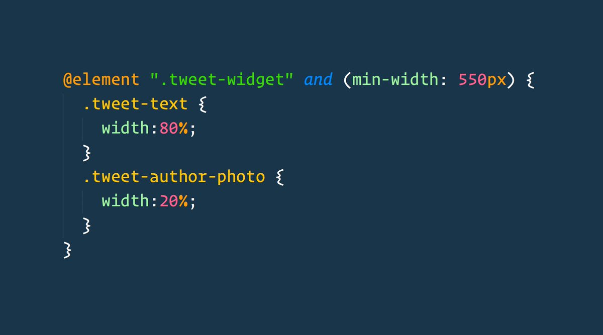 wesbos's tweet image. 🔥 CSS4 is getting media queries for elements