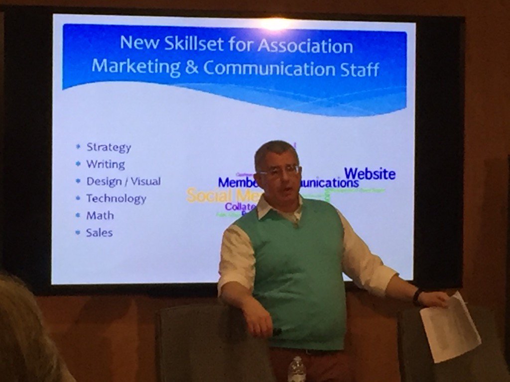 EdithO's tweet photo. New skillset for Association MarComm staff: @CummingsMJ at @AICPA #commfood16 https://t.co/vI64L1L3hS