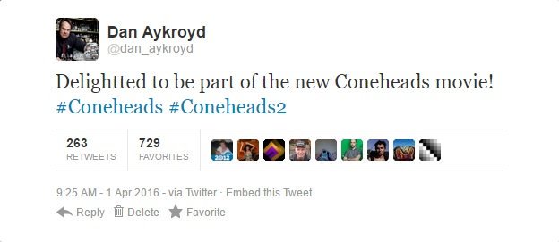 ConeheadsMovie's tweet photo. #Coneheads2 https://t.co/aAJ3i6yZDF
