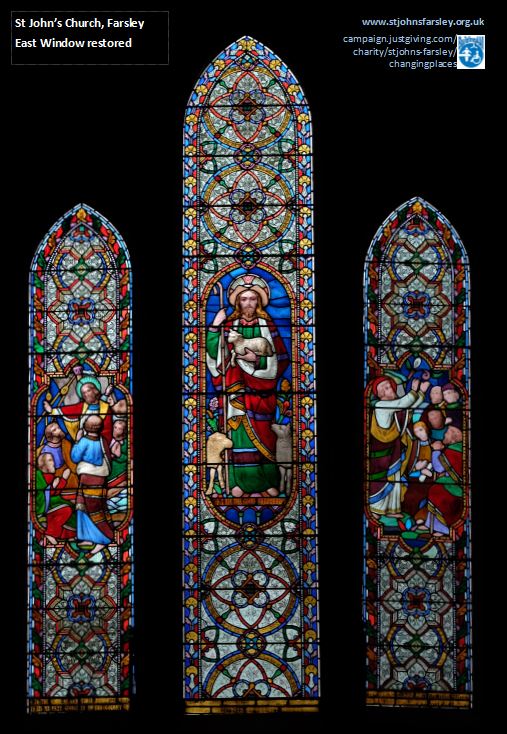 StJohnsFarsley's tweet photo. Restored window Farsley #Leeds #SamuelMarsden famous in #Yorkshire #Australia #NewZealand trail in shops/kids' fun https://t.co/XZcwIvH6YT