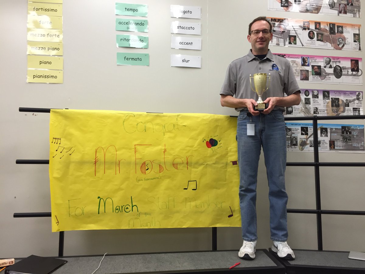 LibertyLMS's tweet photo. Congratulations to Mr. Foster who is the March Support Staff Member of the Month.  #LMSsoars https://t.co/4ZCzkT43Z6