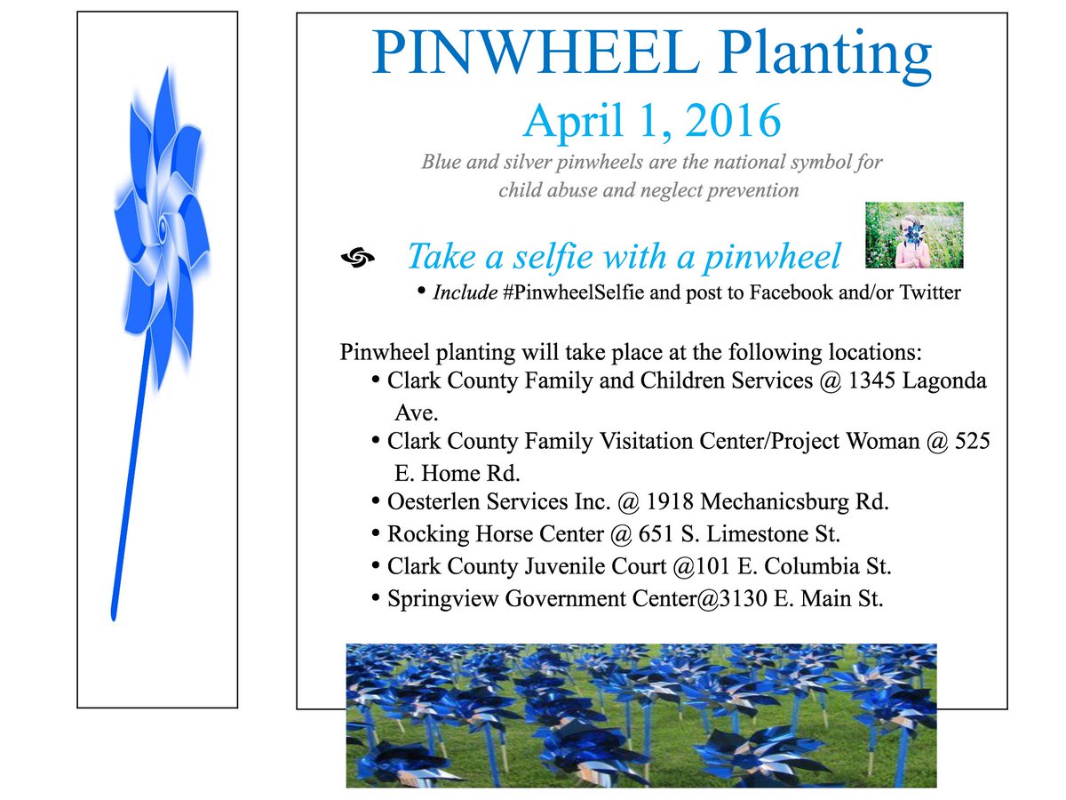 clarkfcs's tweet photo. April begins Child Abuse Prevention Month. Take a #pinwheelselfie and post to facebook and twitter! #cap #wearblue https://t.co/yQ94X3ZVsu