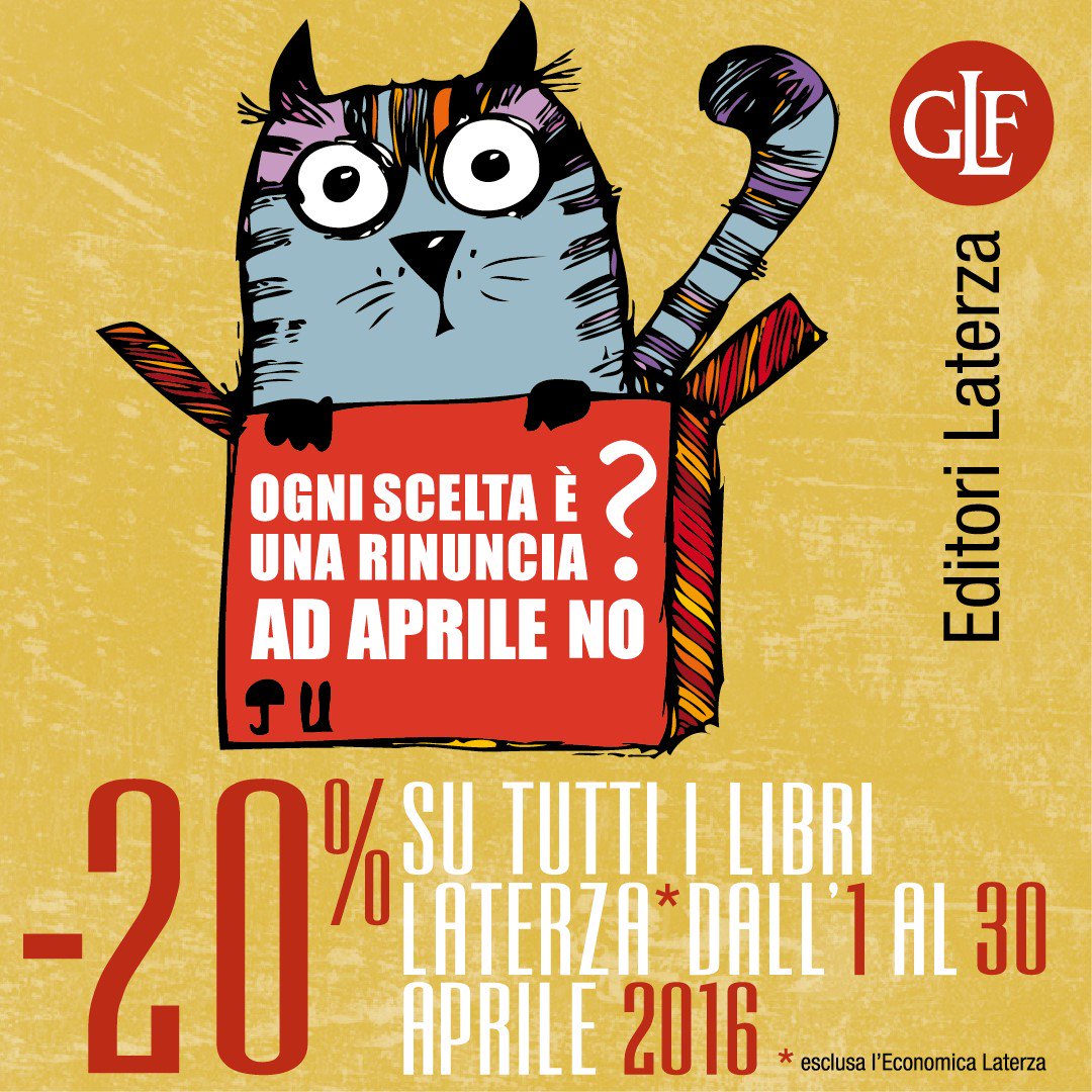 editorilaterza's tweet photo. Ogni scelta è una rinuncia? #adaprileno 
https://t.co/rUE17ENmFo https://t.co/TseNFIDbTr