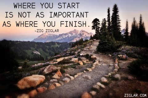 SandlerFtW's tweet photo. "Where you start is not as important as where you finish." - Zig #Ziglar #OneBoldMove https://t.co/Q5bmQVDGCR
