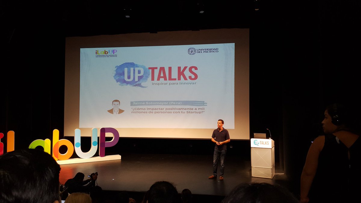 Iranzutwit's tweet photo. Cómo impactar positivamente a mil.millones de personas con tu start up #uptalks #ilabup @jaimersb https://t.co/Dm049PXIki