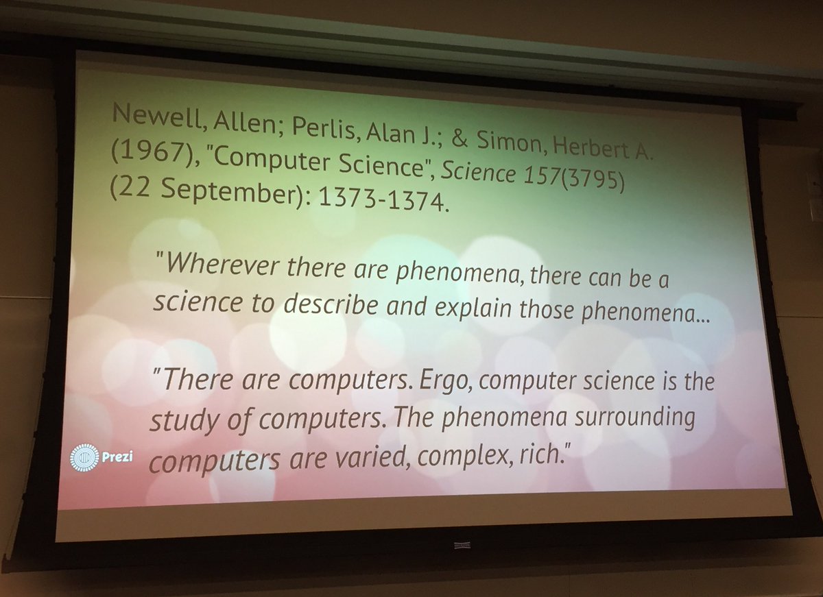annkirschner's tweet photo. Hey I'm a computer scientist since I study the phenomena around computers! Thx BonnieJohn #acmwnyc #cantcode https://t.co/xPzyQ5yjP7