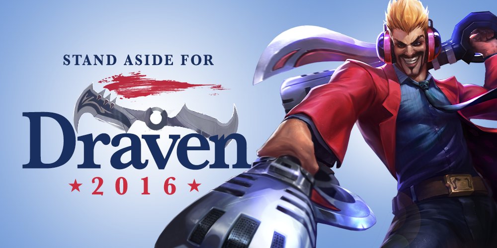 Leaguecraft's tweet photo. Happy Draven 2016 #LeagueOfLegends https://t.co/WSDPMze34b