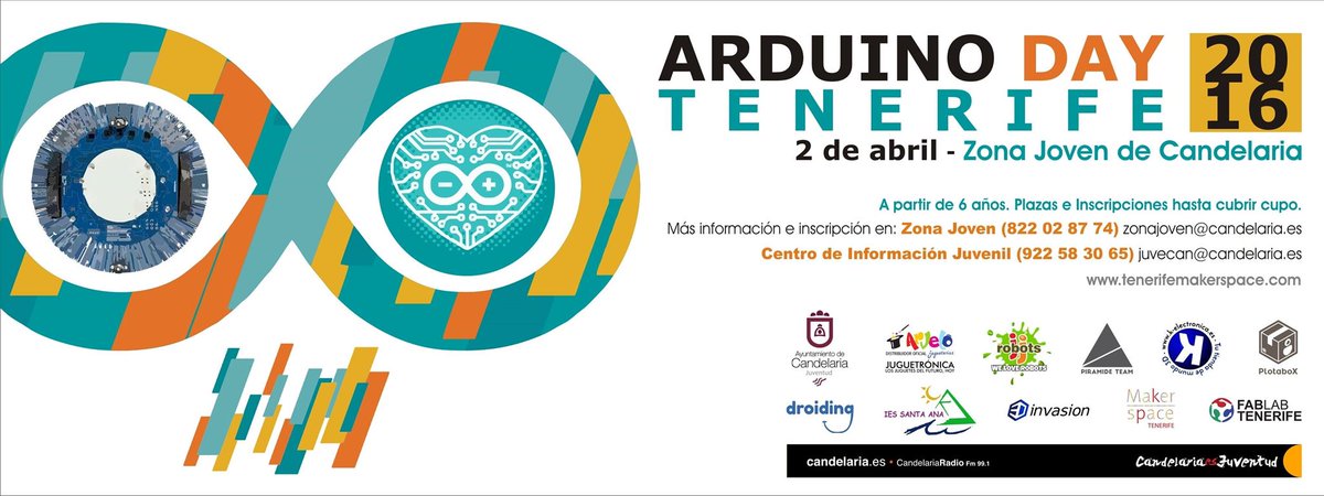ArcadeBabel's tweet image. Mañana sábado de abril #ArduinoDayTF2016