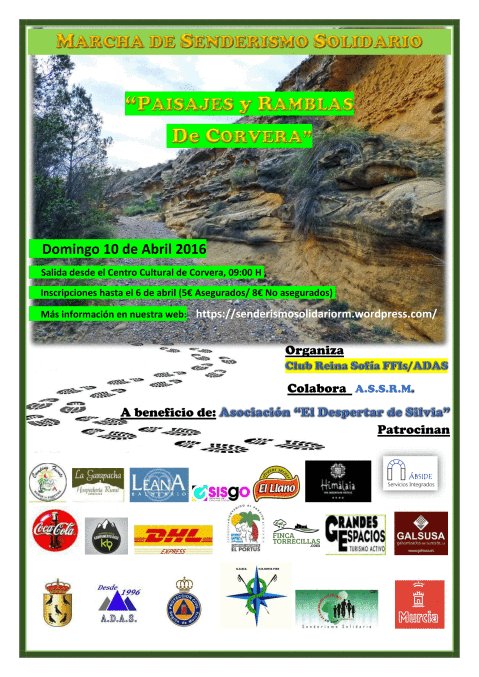 grandesespacios's tweet photo. Ruta @Asociación de Senderismo Solidario Región de Murcia a favor de la Aso. El Despertar de Silvia: 10 de abril. https://t.co/IuGerU8Yav