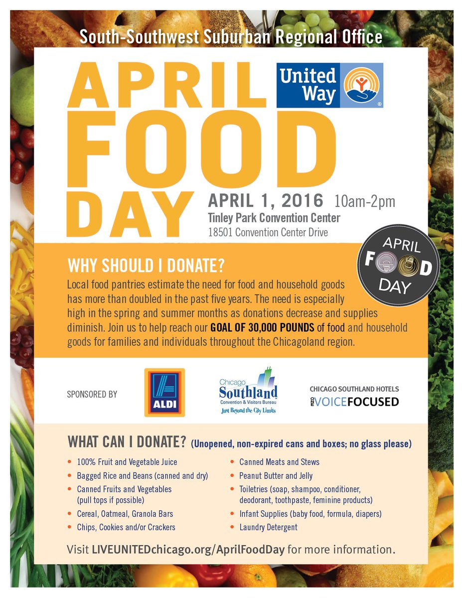 United Way Chicago On Twitter Today Is April Food Day Drop Off