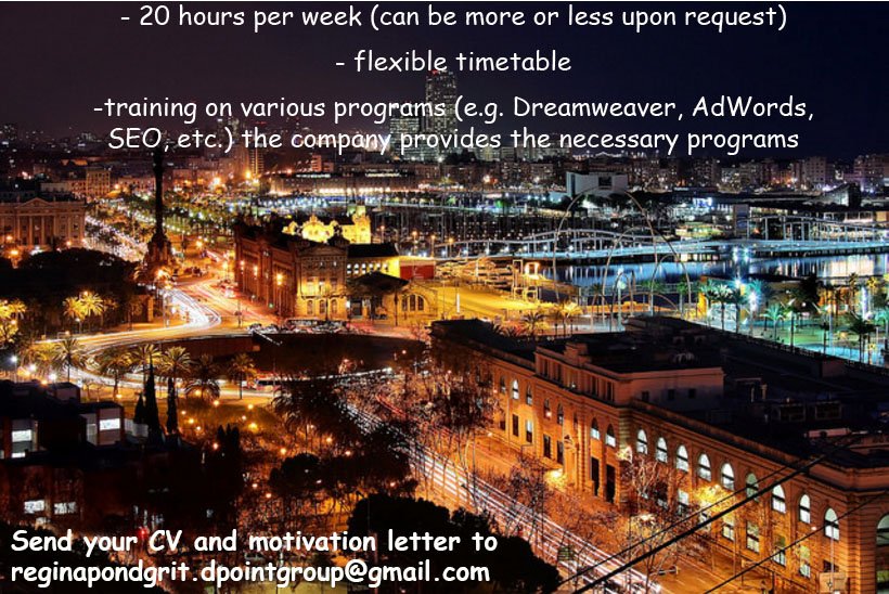 ReginaDpointG's tweet image. #praktikum #öğrenci #ŞİRKETİMİZ #staj
#internship opportunity in #Barcelona dpointgroup.com/careers.html