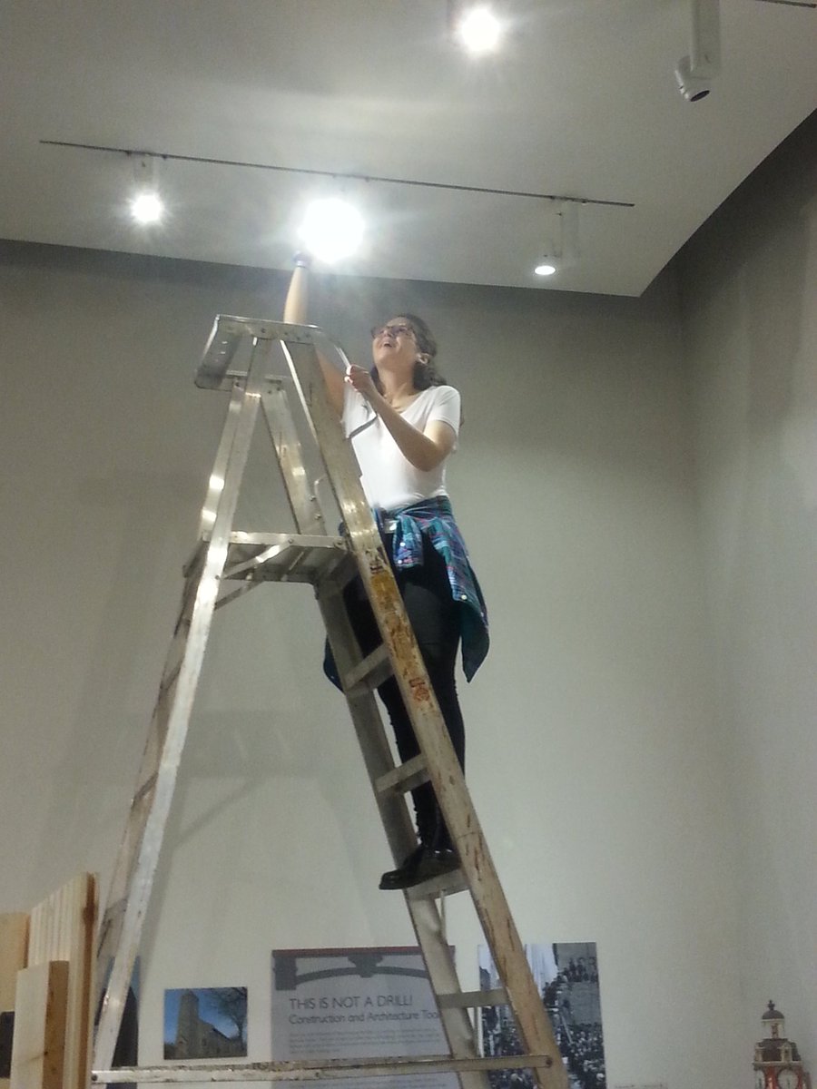 MMCExhibit's tweet photo. Adjusting the lighting and putting the final touches on #BuildingIdentity ! Open April 3  - June 19! #futureMW https://t.co/KdhFi2r9Pu