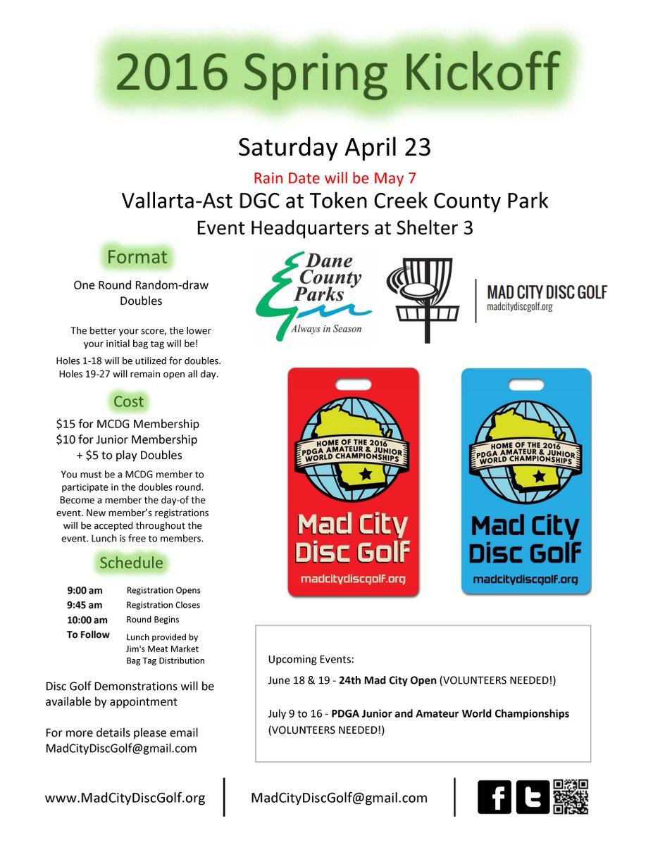 MadCityDisc's tweet image. We're getting ready to throw, are you? Hope we see you at the Spring Kickoff!