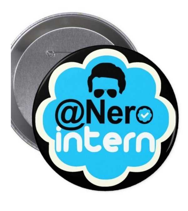 Nero's tweet photo. Normally 4 inches would be awful but satisfaction is guaranteed with my @Nero Intern badges https://t.co/u5HkwS9Mef https://t.co/TyR4VyUtBC