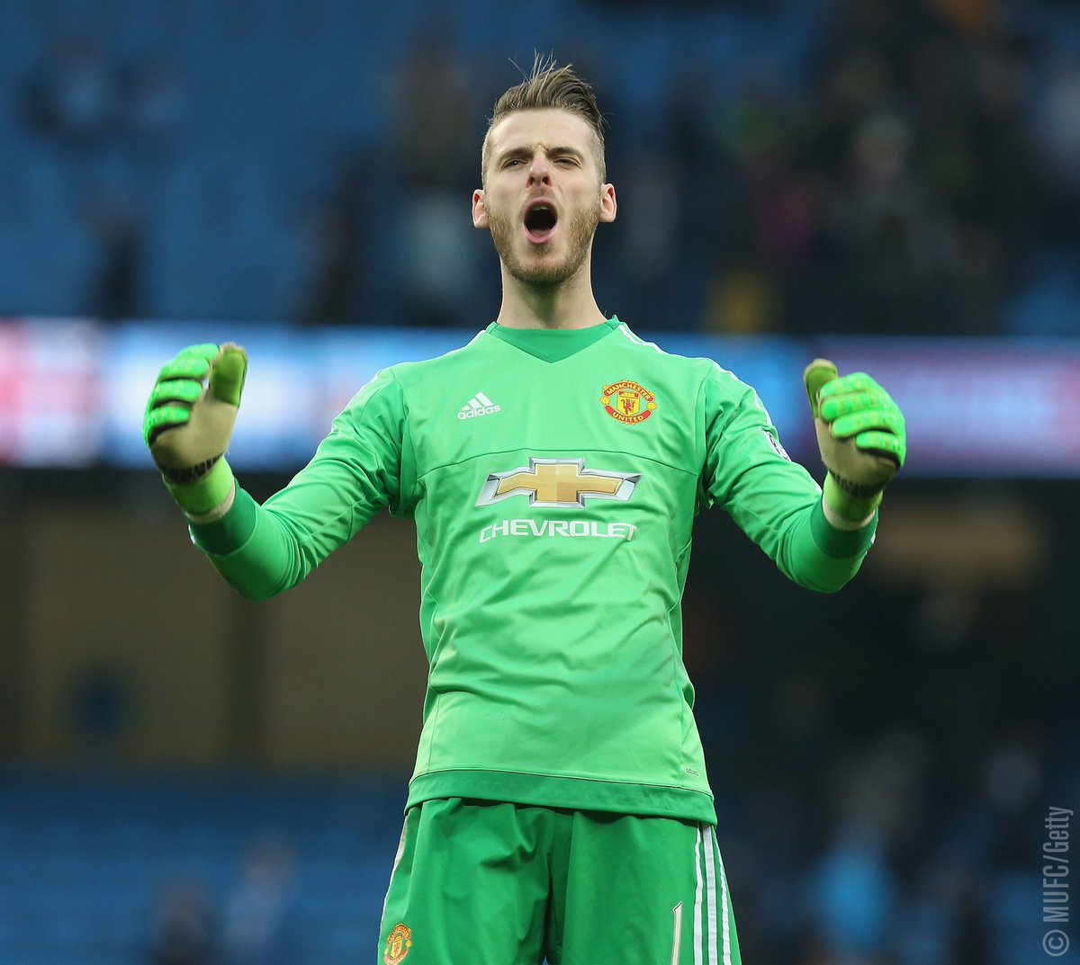 That winning derby feeling... <a href="/D_DeGea/">David de Gea</a> #mufc 🔴