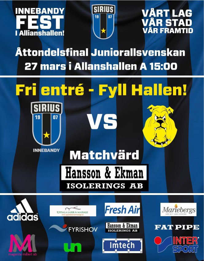 I samarbete med <a href="/RasboikTV/">RasboTV</a> så livesänder vi åttondelsfinalen mot <a href="/gamlastanibk/">Gamla Stan IBK</a> för er som inte kan vara på plats!