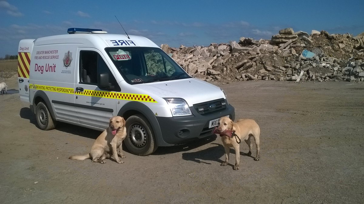 <a href="/manchesterfire/">Greater Manchester Fire and Rescue Service</a> USAR dog team at todays training event, maintenance of skills so they can be deployed immediately.