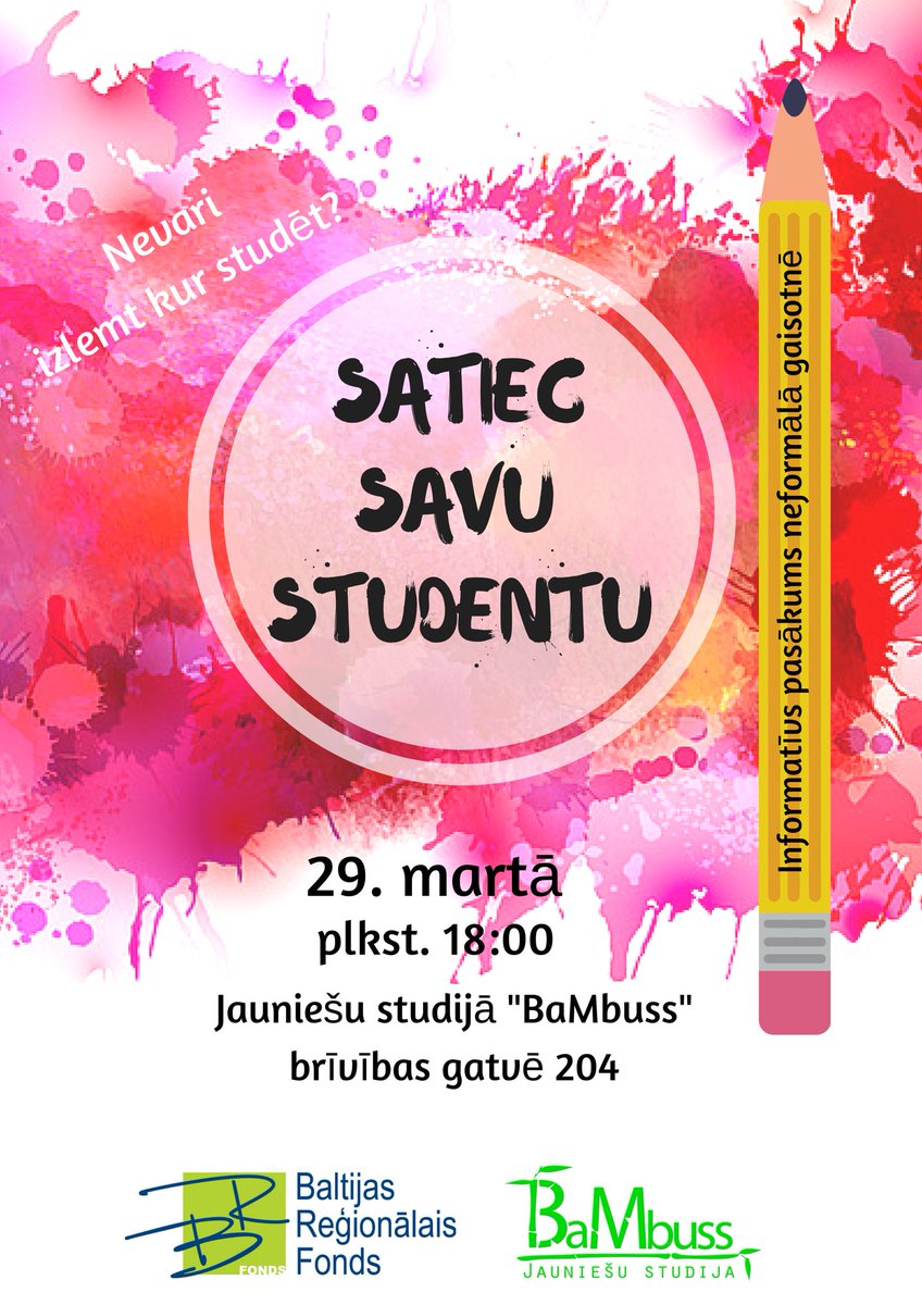 Aicinām Tevi uz informatīvu, izklaidējošu un vienkārši lielisku pasākumu “Satiec savu studentu”