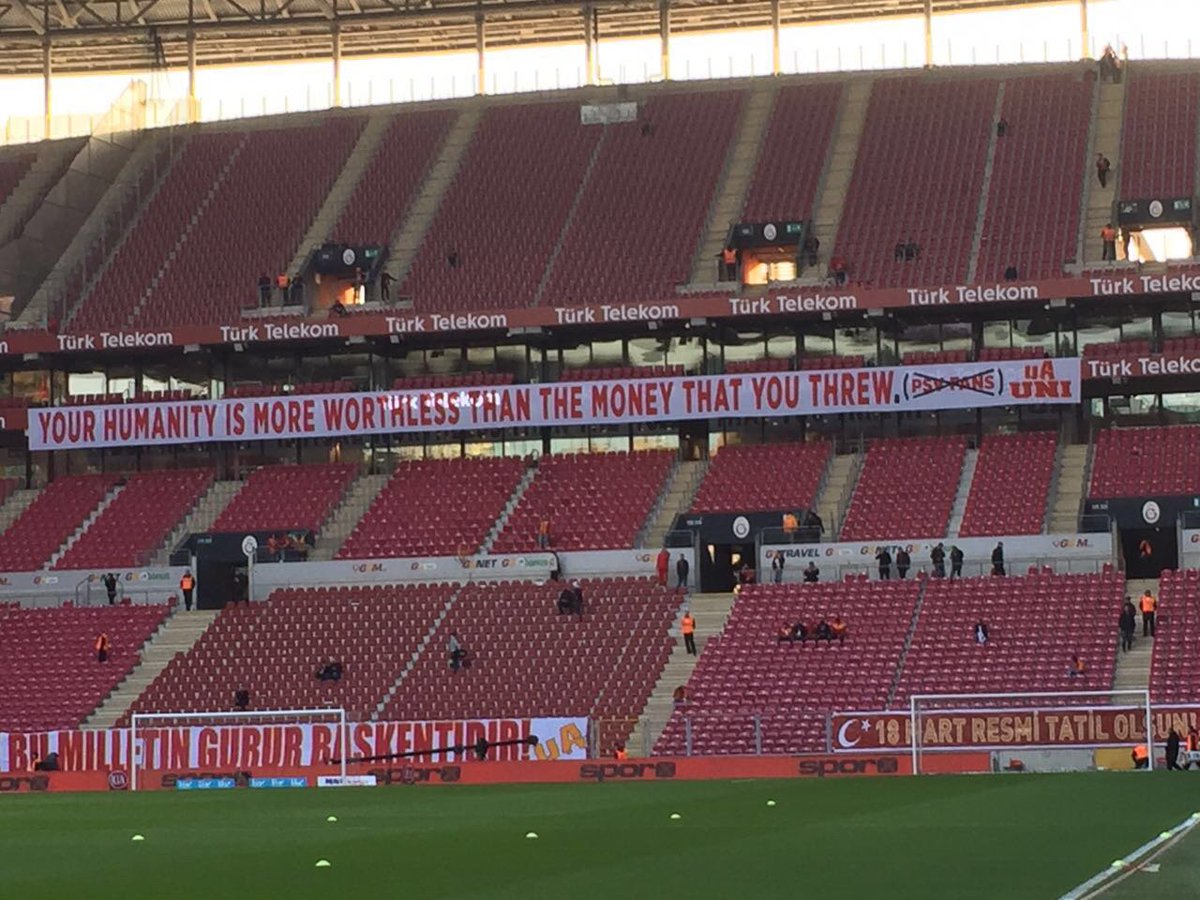 GalatasaraySK's tweet photo. “Your humanity is more worthless than the money that you threw.” https://t.co/XtoMh8d4ey