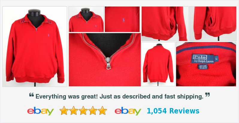 Mens_Clothing_'s tweet image. Polo Ralph Lauren Half Zip Pullover Sweater Womens Large L Red Blue Purple Pony #2zip ebay.com/itm/Polo-Ralph…