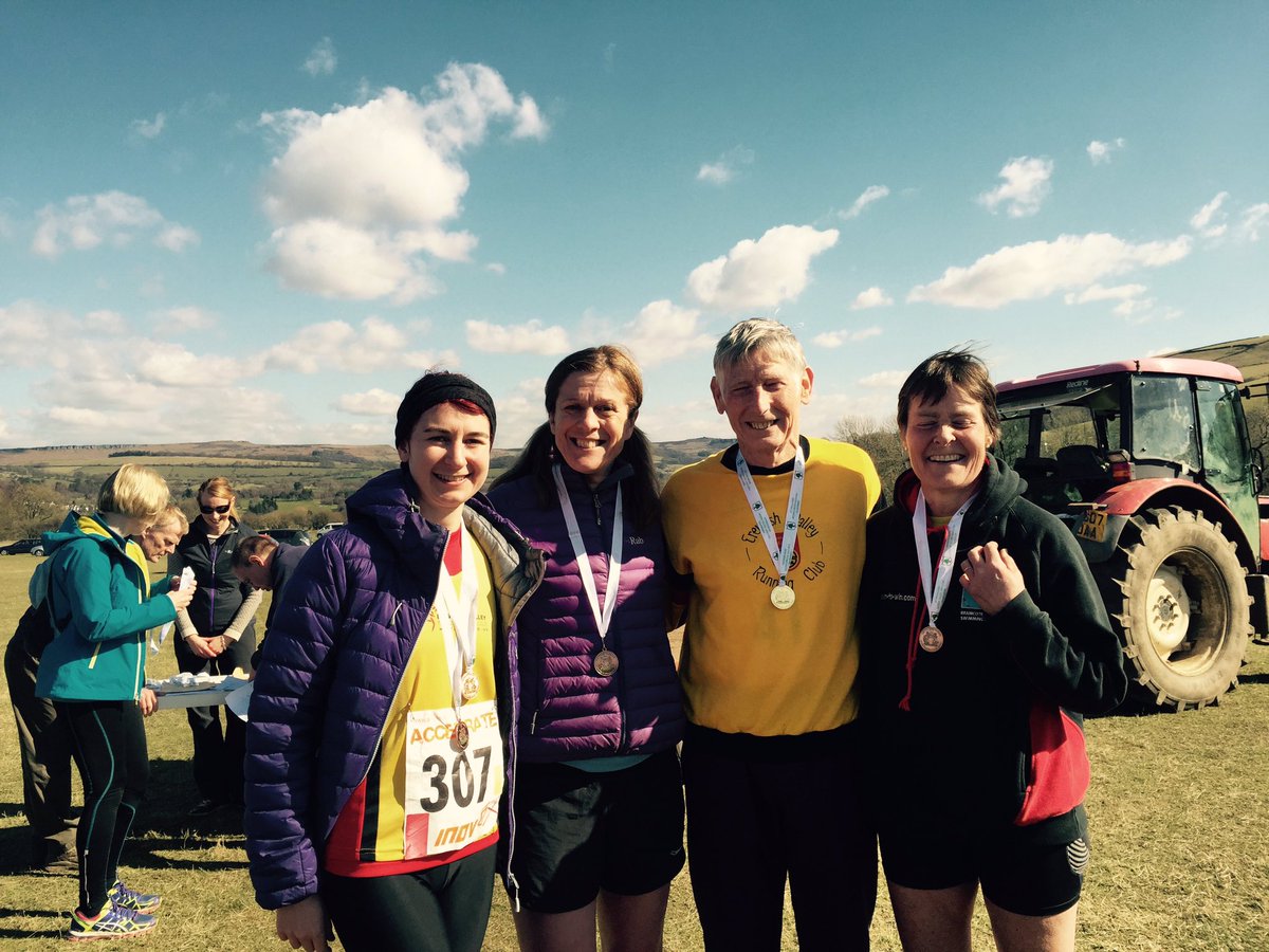 LizBridgen's tweet photo. County medals in the sunshine for @ErewashValleyRC at #WolfsPit #fellrace. Thanks to the organisers and marshals. https://t.co/XTrgIrYMTJ